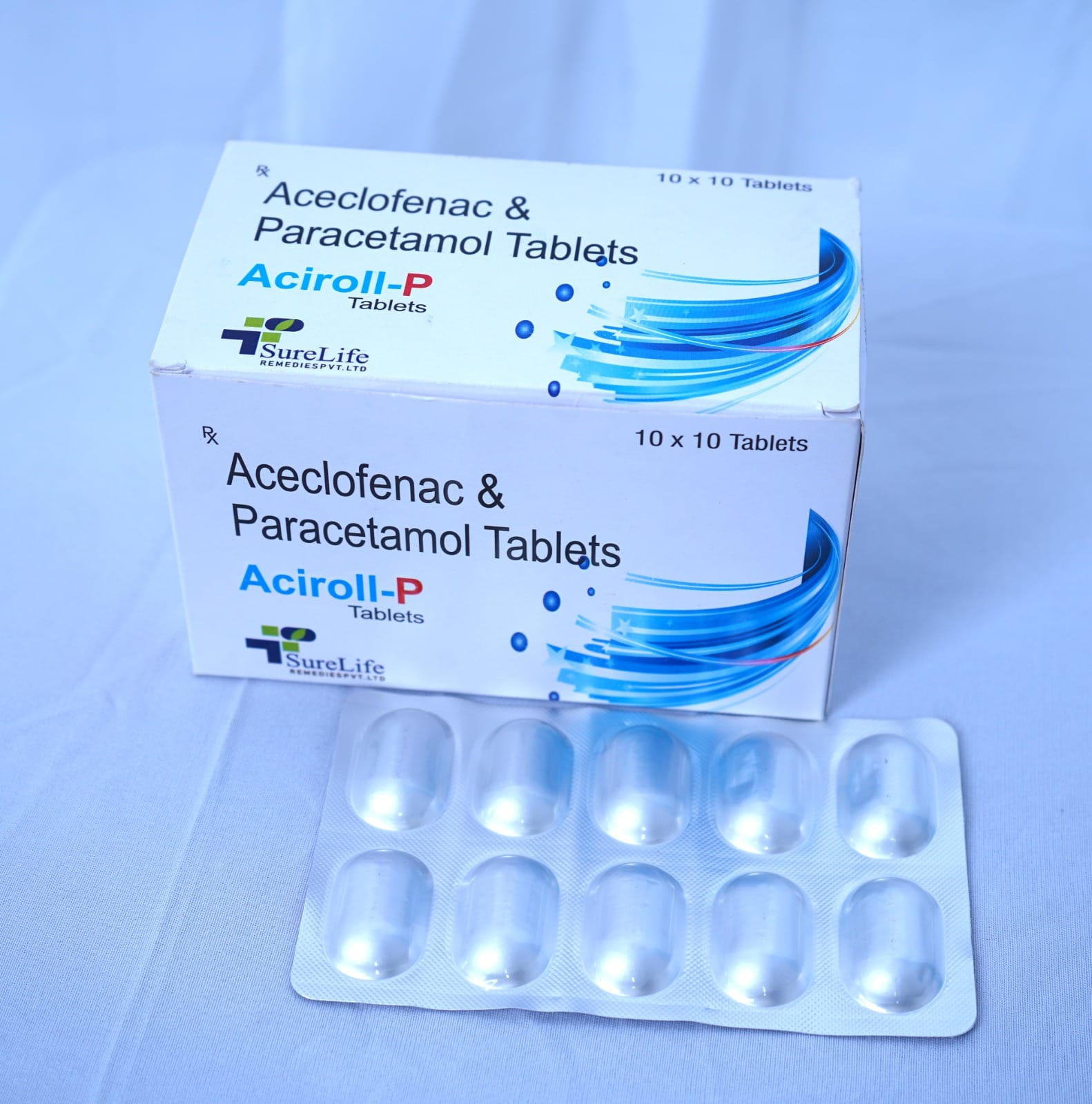 Aciroll-P tablet packaging