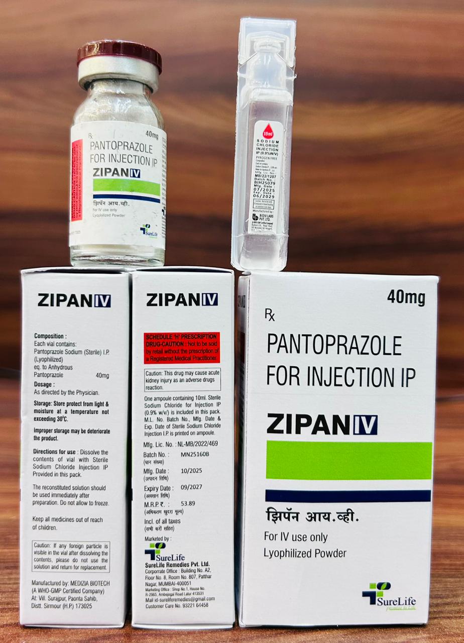 Zipan IV pantoprazole injection packaging